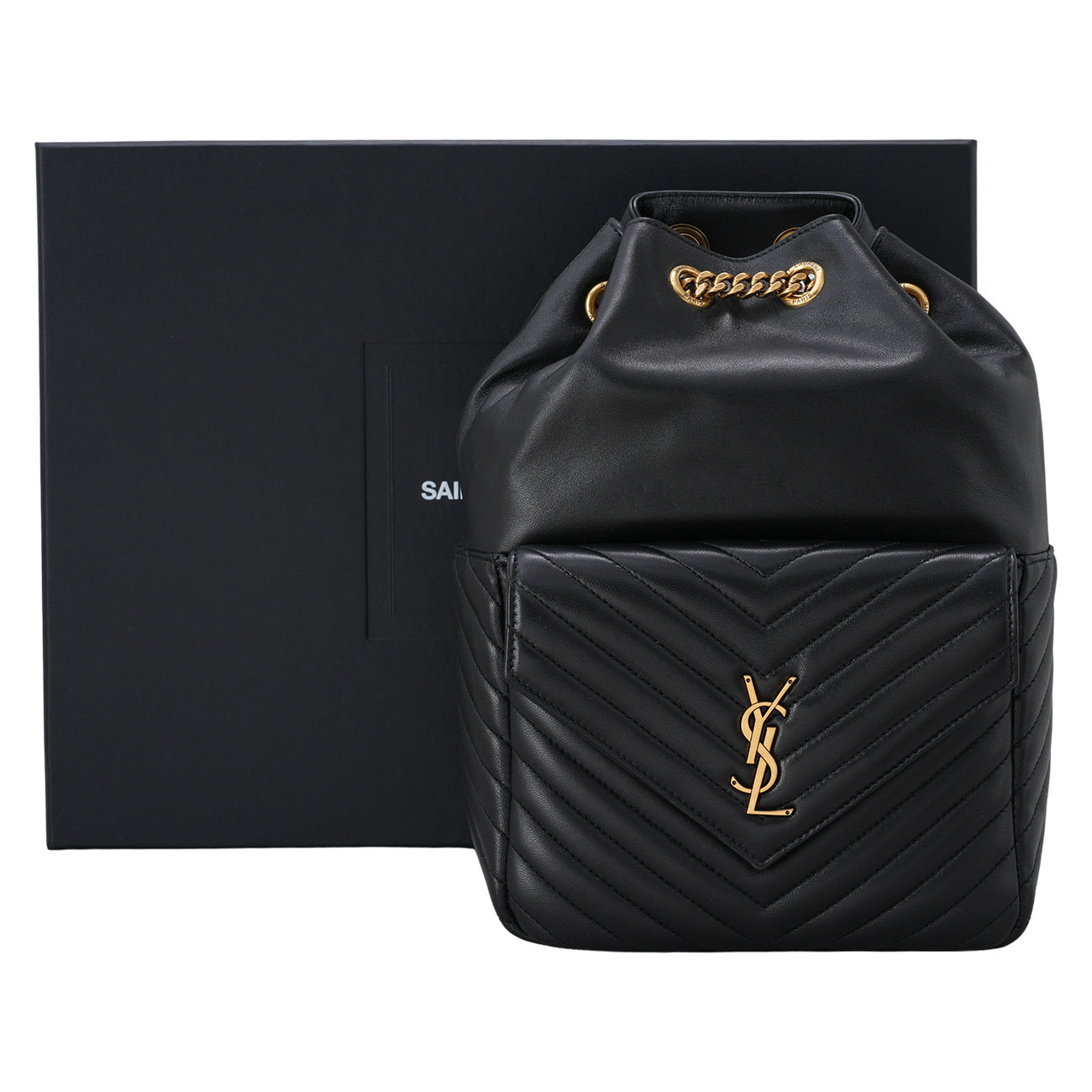 YVES SAINT LAURENT(USED)생로랑 672609 조 드로스트링 쉐브론 백팩
